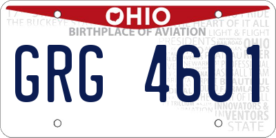 OH license plate GRG4601
