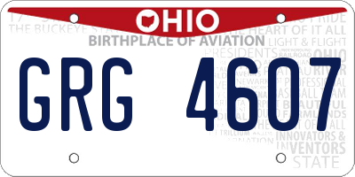 OH license plate GRG4607