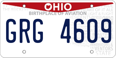 OH license plate GRG4609