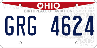 OH license plate GRG4624