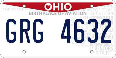 OH license plate GRG4632