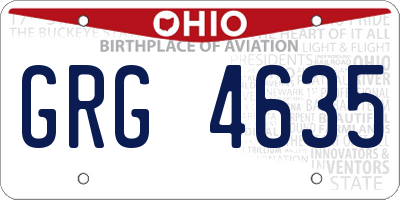 OH license plate GRG4635
