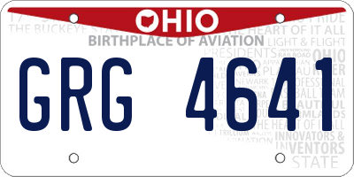 OH license plate GRG4641