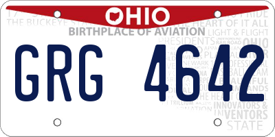 OH license plate GRG4642