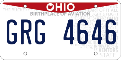 OH license plate GRG4646