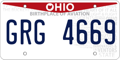 OH license plate GRG4669