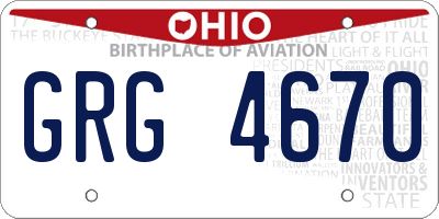 OH license plate GRG4670