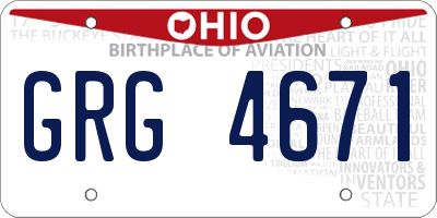OH license plate GRG4671