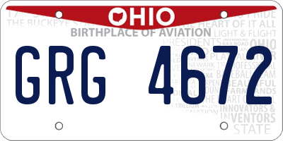 OH license plate GRG4672