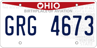 OH license plate GRG4673