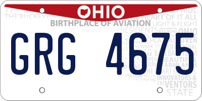 OH license plate GRG4675