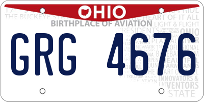 OH license plate GRG4676
