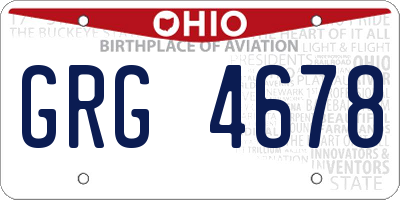 OH license plate GRG4678
