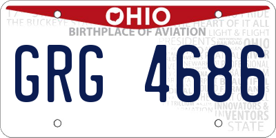 OH license plate GRG4686
