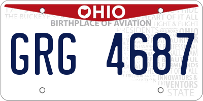 OH license plate GRG4687