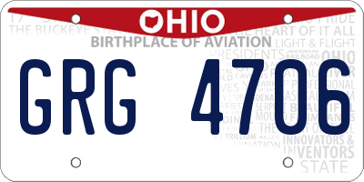 OH license plate GRG4706