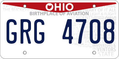 OH license plate GRG4708