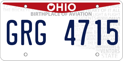 OH license plate GRG4715