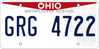 OH license plate GRG4722