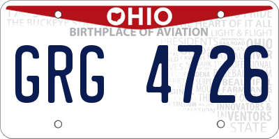OH license plate GRG4726