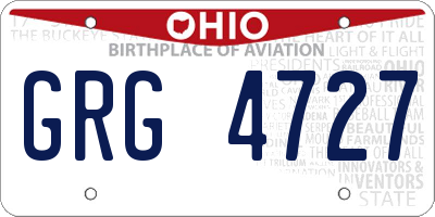 OH license plate GRG4727
