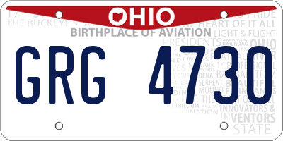 OH license plate GRG4730