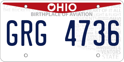 OH license plate GRG4736