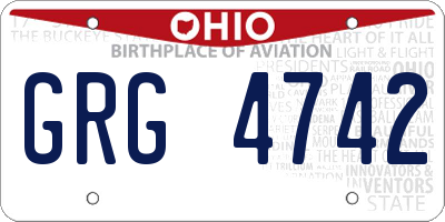 OH license plate GRG4742