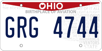 OH license plate GRG4744