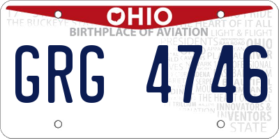 OH license plate GRG4746