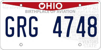 OH license plate GRG4748