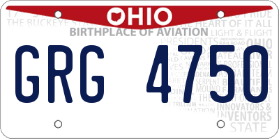 OH license plate GRG4750