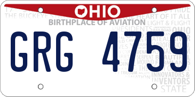 OH license plate GRG4759