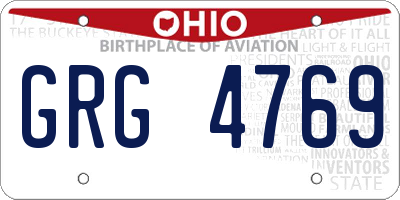 OH license plate GRG4769