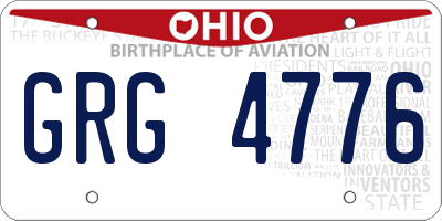 OH license plate GRG4776