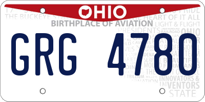 OH license plate GRG4780