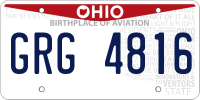 OH license plate GRG4816