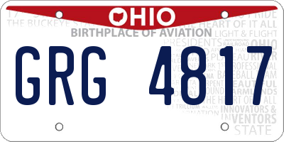 OH license plate GRG4817