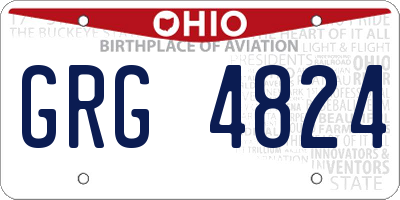 OH license plate GRG4824