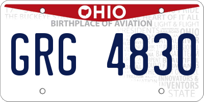 OH license plate GRG4830