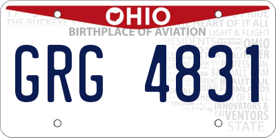 OH license plate GRG4831