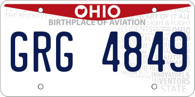 OH license plate GRG4849
