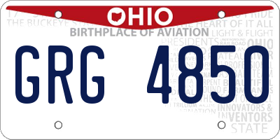 OH license plate GRG4850
