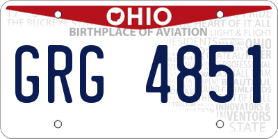 OH license plate GRG4851