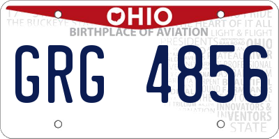 OH license plate GRG4856