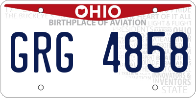 OH license plate GRG4858