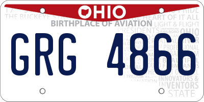 OH license plate GRG4866