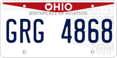 OH license plate GRG4868