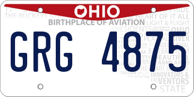 OH license plate GRG4875