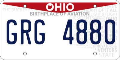 OH license plate GRG4880